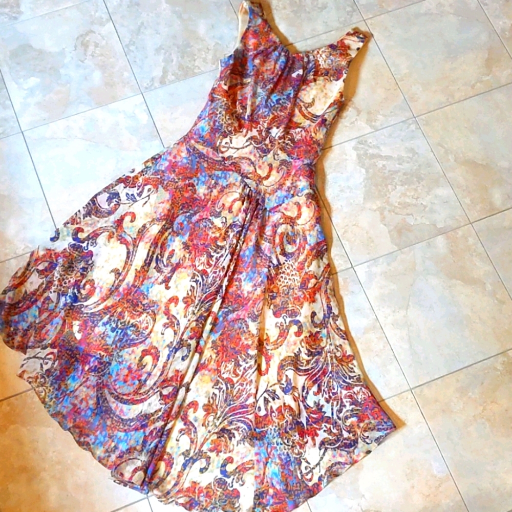 Midi angled summer dress